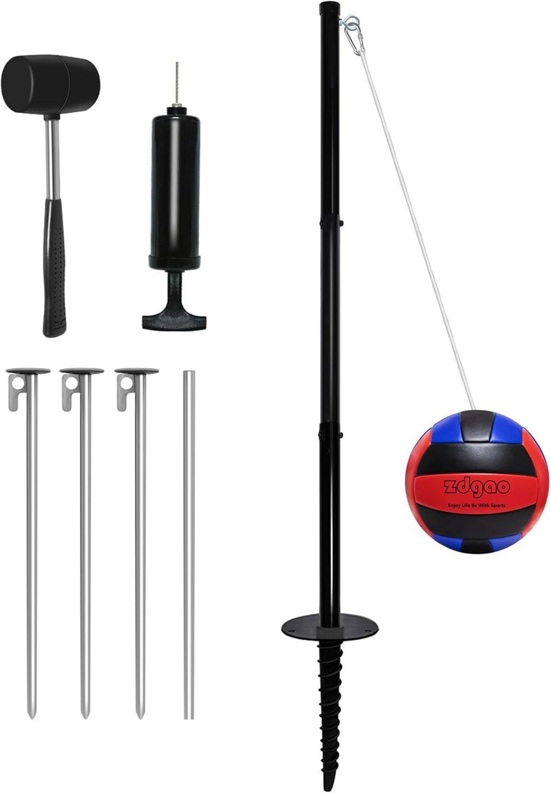 YDDS Store Portable Tetherball Set with Tetherball Ball, Rope and Pole, Heavy Duty Tetherball Pole Set for Family Fun, Outdoor Game Fun for Adults Backyard, Lawn, Sand and Beach - Image 1